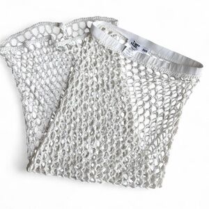 Tiger mist White crochet swimsuit cover up midi skirt  #crochet